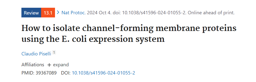 文献分享：如何利用大肠杆菌表达系统分离穿孔膜蛋白