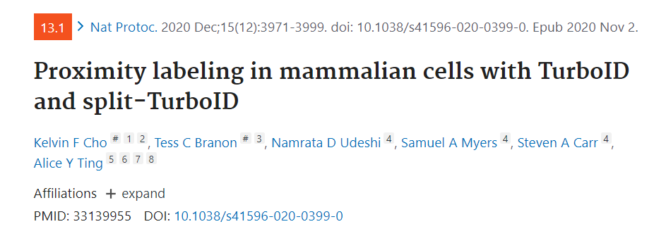 哺乳动物细胞中的邻近标记技术-TurboID和split-TurboID