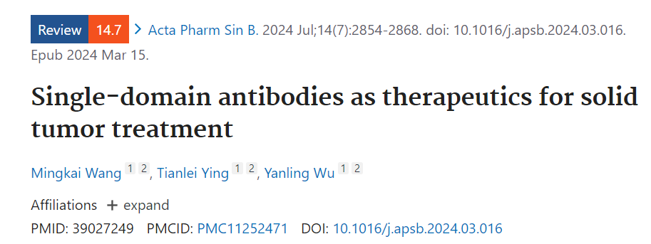 文献分享：单域抗体在实体瘤中的应用